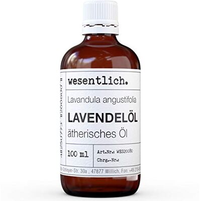 wesentlich. Huile essentielle de lavande 100 ml Huile 100 % naturelle Bouteille en verre entre autres pour l'aromathérapie, aide au sommeil et détente wesentlich. Huile essentielle de lavande 100 ml Huile 100 % naturelle Bouteille en verre entre autres pour l'aromathérapie, aide au sommeil et détente