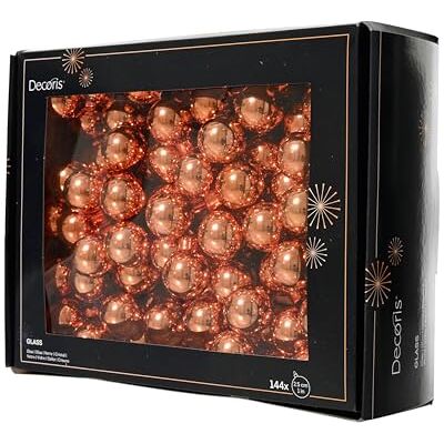 Kaemingk Lot de 144 boules de Noël sur fil de verre 2,5 cm Baies glacées Petites boules décoratives Décoration de Noël et de Noël Orange chaud Kaemingk Lot de 144 boules de Noël sur fil de verre 2,5 cm Baies glacées Petites boules décoratives Décoration de Noël et de Noël Orange chaud