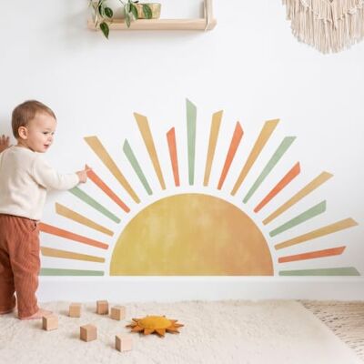 DECOWALL Sticker mural Boho Soleil avec verset biblique Ésaïe 60:1 pour chambre d'enfant et chambre de bébé, grande décoration murale (SG2-2523) DECOWALL Sticker mural Boho Soleil avec verset biblique Ésaïe 60:1 pour chambre d'enfant et chambre de bébé, grande décoration murale (SG2-2523)