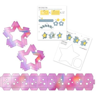 Ursus 18800002F – Lanternes vierges Twinkle Star, rose, env. 19,3 x 18,3 x 8 cm, ébauches pour fabriquer 25 ébauches de lanternes en forme d'étoile, en carton 350 g/m² Ursus 18800002F – Lanternes vierges Twinkle Star, rose, env. 19,3 x 18,3 x 8 cm, ébauches pour fabriquer 25 ébauches de lanternes en forme d'étoile, en carton 350 g/m²