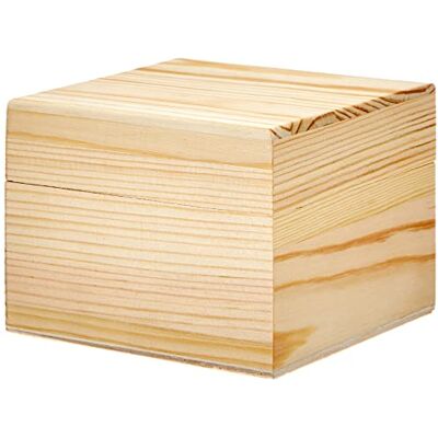 GLOREX Boîte en bois naturel 10,5 x 10,5 x 8 cm GLOREX Boîte en bois naturel 10,5 x 10,5 x 8 cm