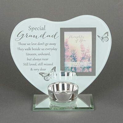 WIDDOP and Co. Grand-père Pensées de toi Cadre photo en verre Support de bougie à bougie tea light WIDDOP and Co. Grand-père Pensées de toi Cadre photo en verre Support de bougie à bougie tea light