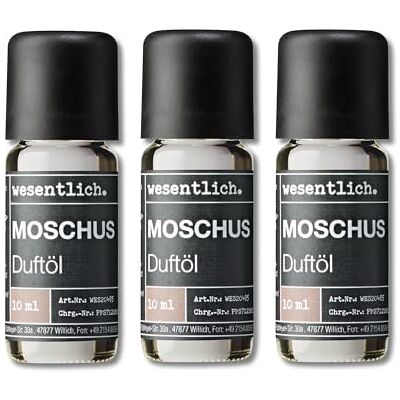 wesentlich. Lot de 3 huiles parfumées Compositions harmonieuses pour lampe à parfum, diffuseur et bougies Musc wesentlich. Lot de 3 huiles parfumées Compositions harmonieuses pour lampe à parfum, diffuseur et bougies Musc