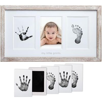 Pearhead Babyprints Rustic Frame, Baby Keepsake Item, Nursery Décor, Baby Handprint And Footprint, Rustic Wood Pearhead Babyprints Rustic Frame, Baby Keepsake Item, Nursery Décor, Baby Handprint And Footprint, Rustic Wood
