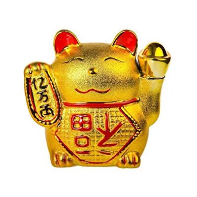 lachineuse Chat Maneki Neko Doré Figurine Statuette Chat Japonais Porte Bonheur Objet Kawaii Déco Lucky Cat Porcelaine 15,5 cm Chat Mignon Asiatique Chance, Bonheur, Fortune Coloris Or lachineuse Chat Maneki Neko Doré Figurine Statuette Chat Japonais Porte Bonheur Objet Kawaii Déco Lucky Cat Porcelaine 15,5 cm Chat Mignon Asiatique Chance, Bonheur, Fortune Coloris Or