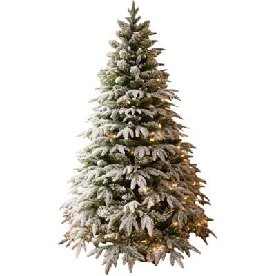 SHATCHI Sapin de Noël artificiel avec éclairage 320 LED blanc chaud Floquée 1205 PE/PVC Support en métal pliable Pour décorations de Noël à la maison SHATCHI Sapin de Noël artificiel avec éclairage 320 LED blanc chaud Floquée 1205 PE/PVC Support en métal pliable Pour décorations de Noël à la maison