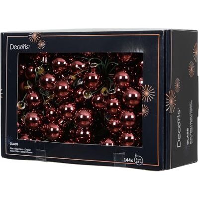 Kaemingk Lot de 144 boules de Noël sur fil de verre, 2 cm, baies miroir, petites boules décoratives, décoration de sapin de Noël et décoration de Noël, marron brillant Kaemingk Lot de 144 boules de Noël sur fil de verre, 2 cm, baies miroir, petites boules décoratives, décoration de sapin de Noël et décoration de Noël, marron brillant