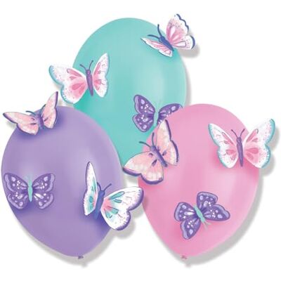 amscan 9909727 Lot de 3 ballons en latex avec applications en papier, papillon, ballons, décoration, anniversaire d'enfant, fête à thème amscan 9909727 Lot de 3 ballons en latex avec applications en papier, papillon, ballons, décoration, anniversaire d'enfant, fête à thème