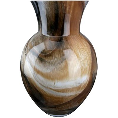 GILDE Vase en verre Draga Vase décoratif en forme de fleur Hauteur : 26 cm Aspect mamor Fabrication européenne GILDE Vase en verre Draga Vase décoratif en forme de fleur Hauteur : 26 cm Aspect mamor Fabrication européenne