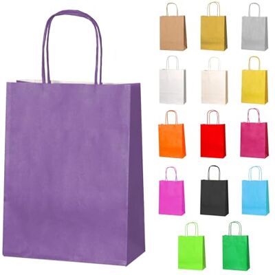 Thepaperbagstore 50 Petite sacs papier Lilas anses torsadées 18x22x8cm Sacs kraft colorés pour bonbons, cadeaux, mariages, anniversaires, fêtes et événements Thepaperbagstore 50 Petite sacs papier Lilas anses torsadées 18x22x8cm Sacs kraft colorés pour bonbons, cadeaux, mariages, anniversaires, fêtes et événements
