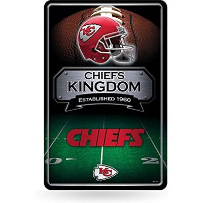 Rico Industries NFL Kansas City Chiefs Grande plaque en métal 28 x 43 cm Grand panneau décoratif pour la maison Rico Industries NFL Kansas City Chiefs Grande plaque en métal 28 x 43 cm Grand panneau décoratif pour la maison