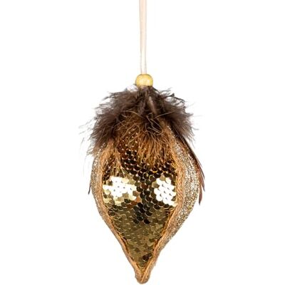 SHATCHI Boule à paillettes dorées en forme de goutte d'eau de 14 cm – Décorations à suspendre pour sapin de Noël – Ornements décoratifs festifs sur le thème des contes de fées SHATCHI Boule à paillettes dorées en forme de goutte d'eau de 14 cm – Décorations à suspendre pour sapin de Noël – Ornements décoratifs festifs sur le thème des contes de fées