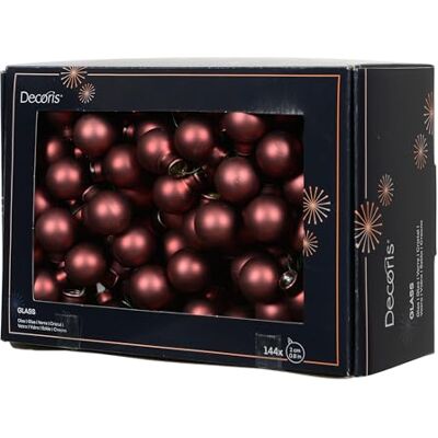 Kaemingk Lot de 144 boules de Noël sur fil de verre, 2 cm, baies miroir, petites boules décoratives, décoration de sapin de Noël et décoration de Noël, marron mat Kaemingk Lot de 144 boules de Noël sur fil de verre, 2 cm, baies miroir, petites boules décoratives, décoration de sapin de Noël et décoration de Noël, marron mat