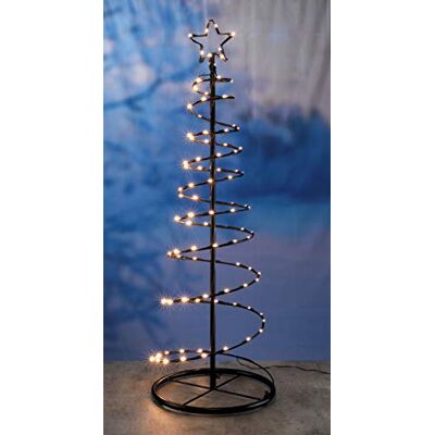 Spetebo Sapin de Noël en métal avec 100 LED blanc chaud Arbre lumineux pour l'extérieur et l'intérieur comme éclairage de Noël Spetebo Sapin de Noël en métal avec 100 LED blanc chaud Arbre lumineux pour l'extérieur et l'intérieur comme éclairage de Noël