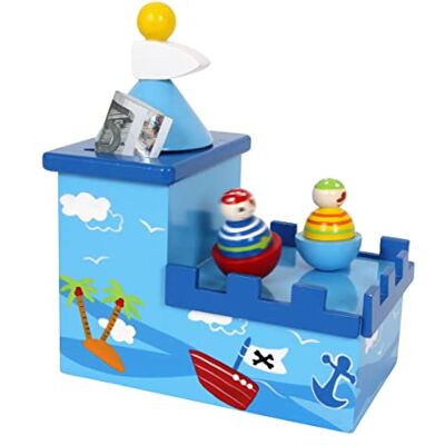 small foot music box & money box pirates made of wood, promote saving with dance and melody, from 3 years, 5819 small foot music box & money box pirates made of wood, promote saving with dance and melody, from 3 years, 5819