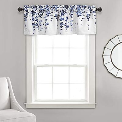 Lush Decor Cantonnière de fenêtre motif fleurs pleureuses pour cuisine, salon, salle à manger, chambre à coucher, cantonnière bleu marine et bleu Lush Decor Cantonnière de fenêtre motif fleurs pleureuses pour cuisine, salon, salle à manger, chambre à coucher, cantonnière bleu marine et bleu