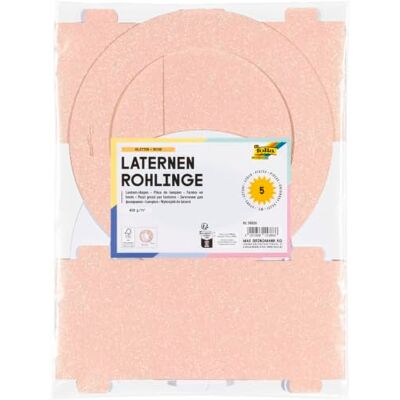 Folia 98026 Lot de 5 lanternes vierges à paillettes Rose Lanternes en carton FSC Mix de 400 g/m² avec paillettes à clipser, environ Ø 22 x 10 cm, pour bricoler, décorer et décorer Folia 98026 Lot de 5 lanternes vierges à paillettes Rose Lanternes en carton FSC Mix de 400 g/m² avec paillettes à clipser, environ Ø 22 x 10 cm, pour bricoler, décorer et décorer