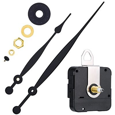 Hicarer Mouvement d'Horloge de Quartz de Couple Élevé, 20 mm/ 0,8 Pouces Pièces de Rechange de Mouvement d'Horloge de Quartz, avec Longues Mains de 208 mm/ 8,2 Pouces, et Cintre de Bêche Hicarer Mouvement d'Horloge de Quartz de Couple Élevé, 20 mm/ 0,8 Pouces Pièces de Rechange de Mouvement d'Horloge de Quartz, avec Longues Mains de 208 mm/ 8,2 Pouces, et Cintre de Bêche