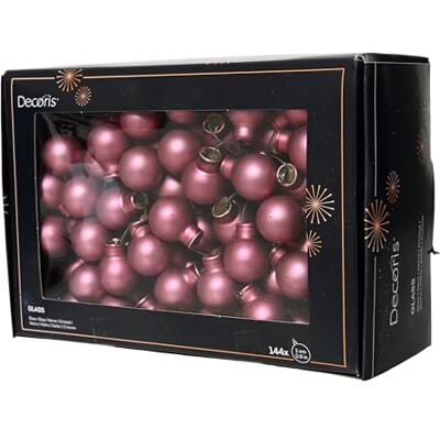 Kaemingk Lot de 144 boules de Noël sur fil de verre 2 cm Baies en miroir mat Petites boules décoratives Décoration de Noël et décoration de Noël Rose vintage Kaemingk Lot de 144 boules de Noël sur fil de verre 2 cm Baies en miroir mat Petites boules décoratives Décoration de Noël et décoration de Noël Rose vintage