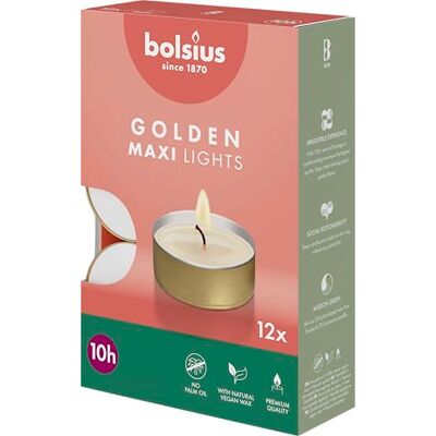 Bolsius Maxi Bougies 10Std Or - Bougies Bolsius Maxi Bougies 10Std Or - Bougies