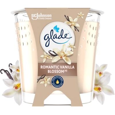 Glade Bougie Vegan Parfum Infusé Huiles Essentielles Nouvelle Formule Sans Huile De Palme Romantic Vanilla Blossom 1 Bougie Glade Bougie Vegan Parfum Infusé Huiles Essentielles Nouvelle Formule Sans Huile De Palme Romantic Vanilla Blossom 1 Bougie