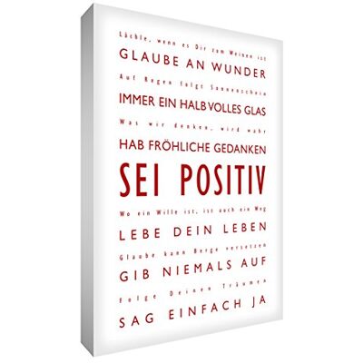 Feel Good Art Canvas positif sur cadre moderne/tipographique Rouge/Blanc Feel Good Art Canvas positif sur cadre moderne/tipographique Rouge/Blanc