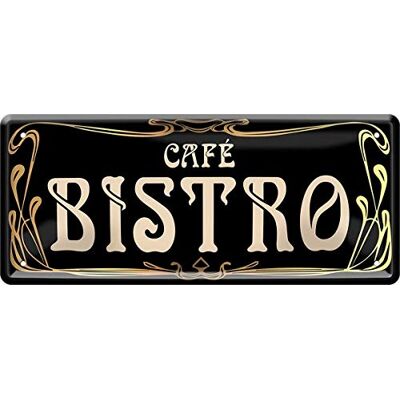 ART Plaque en tôle rétro – Bistro Cafe Bar – Inscription humoristique comme idée de cadeau d'anniversaire, de Noël, pour la décoration, 28 x 12 cm, design vintage en métal 1055 ART Plaque en tôle rétro – Bistro Cafe Bar – Inscription humoristique comme idée de cadeau d'anniversaire, de Noël, pour la décoration, 28 x 12 cm, design vintage en métal 1055