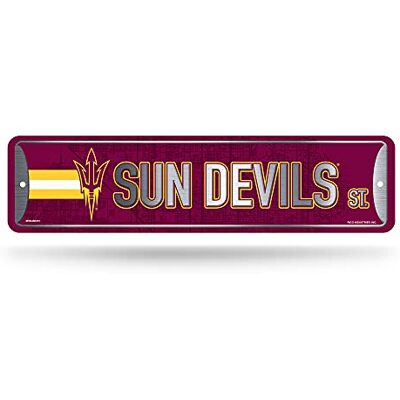 Rico Industries NCAA Arizona State Sun Devils Plaque de rue en métal (10,2 x 38,1 cm) – Idéal pour la maison, le bureau, la chambre à coucher et la cave – Fabriqué Rico Industries NCAA Arizona State Sun Devils Plaque de rue en métal (10,2 x 38,1 cm) – Idéal pour la maison, le bureau, la chambre à coucher et la cave – Fabriqué
