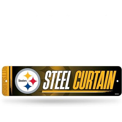 Rico Industries NFL Football Pittsburgh Steelers Metal Street Sign 4" x 15" Home Décor Bedroom Office Man Cave Rico Industries NFL Football Pittsburgh Steelers Metal Street Sign 4" x 15" Home Décor Bedroom Office Man Cave