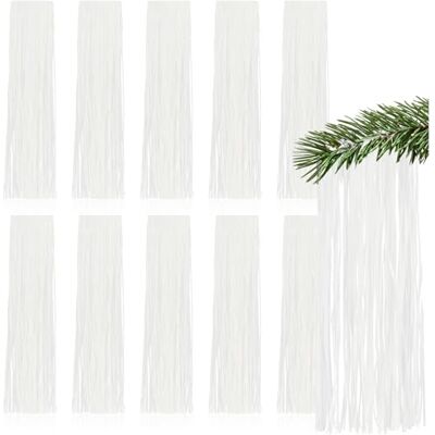 com-four ® 10x guirlande blanche en lametta, décoration festive pour Noël rideau lisse à fils fins com-four ® 10x guirlande blanche en lametta, décoration festive pour Noël rideau lisse à fils fins