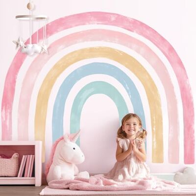 DECOWALL SG4-2429 Stickers muraux arc-en-ciel aquarelle pour enfants décoration de salle de jeux chambre de fille grande crèche tout-petit décoller et coller art pour bébé salle de classe DECOWALL SG4-2429 Stickers muraux arc-en-ciel aquarelle pour enfants décoration de salle de jeux chambre de fille grande crèche tout-petit décoller et coller art pour bébé salle de classe