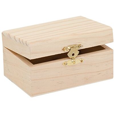 GLOREX 6 1682 201 – Boîte en bois de pin rectangulaire, avec fermeture, env. 11,5 x 8 x 6 cm, mélange FSC, à peindre, coller ou décorer avec le piston à pyrogravure GLOREX 6 1682 201 – Boîte en bois de pin rectangulaire, avec fermeture, env. 11,5 x 8 x 6 cm, mélange FSC, à peindre, coller ou décorer avec le piston à pyrogravure
