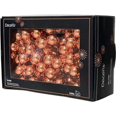 Kaemingk Lot de 144 boules de Noël sur fil de verre 2 cm En forme de grappe Petites boules décoratives Décoration de Noël et décoration de Noël Orange chaud brillant Kaemingk Lot de 144 boules de Noël sur fil de verre 2 cm En forme de grappe Petites boules décoratives Décoration de Noël et décoration de Noël Orange chaud brillant