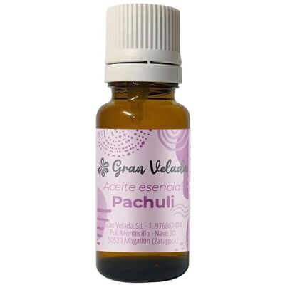 GRAN VELADA Huile essentielle de patchouli pure et naturelle pour cosmétiques, régénératrice et anti-inflammatoire, idéale pour les peaux matures et grasses, 100 ml GRAN VELADA Huile essentielle de patchouli pure et naturelle pour cosmétiques, régénératrice et anti-inflammatoire, idéale pour les peaux matures et grasses, 100 ml