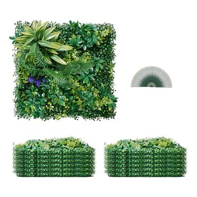 VEVOR Lot de 12 panneaux muraux de 50,8 x 50,8 cm Combinaison 3D de buis pour intérieur et extérieur Décoration verte et clôture de lierre Toile de fond pour jardin VEVOR Lot de 12 panneaux muraux de 50,8 x 50,8 cm Combinaison 3D de buis pour intérieur et extérieur Décoration verte et clôture de lierre Toile de fond pour jardin