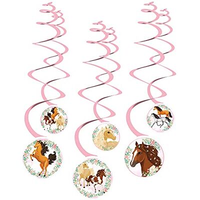 amscan 9909884 Lot de 6 spirales décoratives en papier Motif cheval amscan 9909884 Lot de 6 spirales décoratives en papier Motif cheval