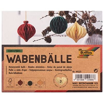 Folia 49221 Décorations de Noël - Ensemble de 3 Folia 49221 Décorations de Noël - Ensemble de 3