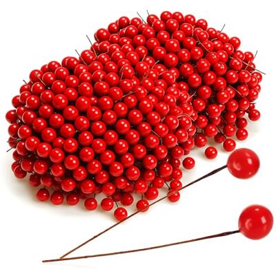 com-four ® 300x Décoration de dispersion, branches décoratives avec baies brins décoratifs à disperser comme fournitures d'artisanat embellir des cadeaux com-four ® 300x Décoration de dispersion, branches décoratives avec baies brins décoratifs à disperser comme fournitures d'artisanat embellir des cadeaux