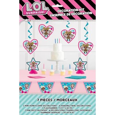 Unique LOL Surprise 23787 Lot de 7 décorations de fête Multicolore Unique LOL Surprise 23787 Lot de 7 décorations de fête Multicolore