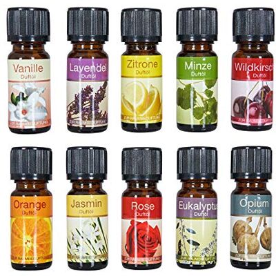 levandeo Lot de 10 huiles parfumées pour brûle-parfum, désodorisant, etc. Vanille, citron, diffuseur pour climat ambiant, huile aromatique levandeo Lot de 10 huiles parfumées pour brûle-parfum, désodorisant, etc. Vanille, citron, diffuseur pour climat ambiant, huile aromatique