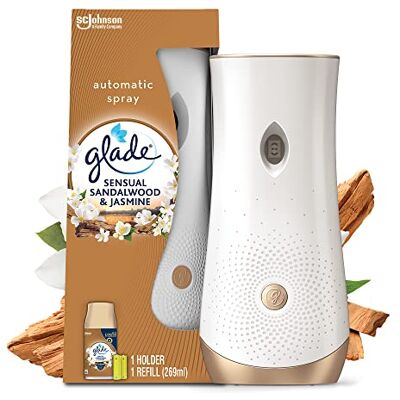 Glade Automatic Spray Diffuseur Infusé Aux Huiles Essentielles Jusqu'à 2 Mois De Parfum Sensual Sandalwood et Jasmine 1 Diffuseur et 1 Recharge Glade Automatic Spray Diffuseur Infusé Aux Huiles Essentielles Jusqu'à 2 Mois De Parfum Sensual Sandalwood et Jasmine 1 Diffuseur et 1 Recharge