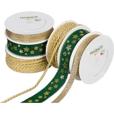Halbach Seidenbänder Lot de 6 rouleaux de ruban cadeau de Noël de qualité supérieure Lot de 6 rouleaux de rubans décoratifs de Noël et cordons Ruban pour emballage cadeau Halbach Seidenbänder Lot de 6 rouleaux de ruban cadeau de Noël de qualité supérieure Lot de 6 rouleaux de rubans décoratifs de Noël et cordons Ruban pour emballage cadeau
