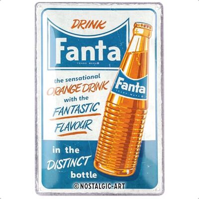 ART Plaque rétro, 20 x 30 cm, Fanta – Sensational Orange Drink – Idée cadeau comme accessoire du bar, Official License Product (OLP), en métal, design vintage ART Plaque rétro, 20 x 30 cm, Fanta – Sensational Orange Drink – Idée cadeau comme accessoire du bar, Official License Product (OLP), en métal, design vintage