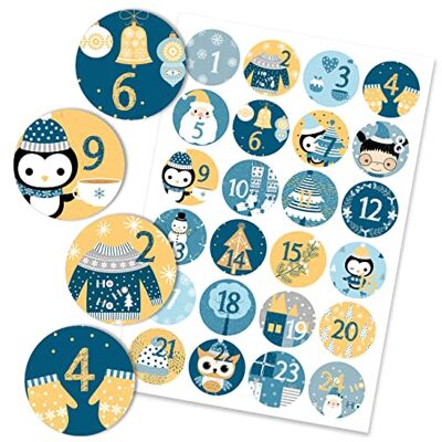 Papierdrachen Lot de 24 autocollants pour calendrier de l'Avent N° 31-4 cm Pour bricolage et décoration Papierdrachen Lot de 24 autocollants pour calendrier de l'Avent N° 31-4 cm Pour bricolage et décoration
