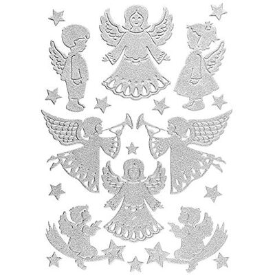 Ideen mit Herz Sticker 3D Deluxe Hiver & Noël Autocollants sublimes Idéal pour la décoration de Noël & le bricolage Taille de la feuille : 21 x 30 cm (ange argent) Ideen mit Herz Sticker 3D Deluxe Hiver & Noël Autocollants sublimes Idéal pour la décoration de Noël & le bricolage Taille de la feuille : 21 x 30 cm (ange argent)