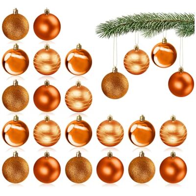com-four ® 20x Boules de Noël, boules en plastique pour Noël décorations pour arbres avec sapin de Noël avec pendentif Ø 6 cm com-four ® 20x Boules de Noël, boules en plastique pour Noël décorations pour arbres avec sapin de Noël avec pendentif Ø 6 cm