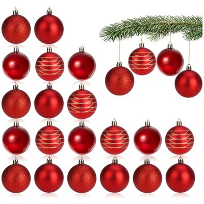 com-four ® 24x Boules de Sapin de Noël, Boules de Sapin de Noël Décorations d'Arbre pour Le Sapin de Noël Décorations d'Arbre de Noël Boules en Plastique com-four ® 24x Boules de Sapin de Noël, Boules de Sapin de Noël Décorations d'Arbre pour Le Sapin de Noël Décorations d'Arbre de Noël Boules en Plastique