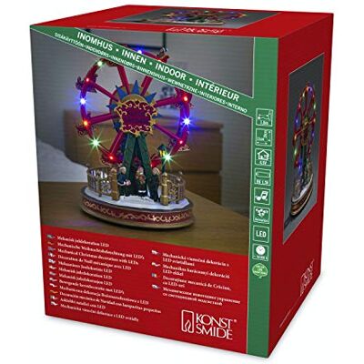 Konstsmide 3440-000 Scène à LED Grande Roue avec Animation et 8 Chants Classiques de Noël, Plastique/, 2.W, Multicolore Konstsmide 3440-000 Scène à LED Grande Roue avec Animation et 8 Chants Classiques de Noël, Plastique/, 2.W, Multicolore