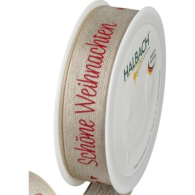 Halbach Seidenbänder Ruban cadeau de Noël en lin de qualité supérieure Largeur : 25 mm Longueur : 15 m Ruban de Noël avec fil pour cadeaux et sapin de Noël Fabriqué en Allemagne Couleur : Halbach Seidenbänder Ruban cadeau de Noël en lin de qualité supérieure Largeur : 25 mm Longueur : 15 m Ruban de Noël avec fil pour cadeaux et sapin de Noël Fabriqué en Allemagne Couleur :
