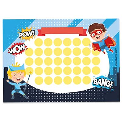 Papierdrachen Tableau de récompense pour enfants dans un bloc détachable de 10 feuilles – Concept motivant comme aide éducative – avec de superbes autocollants pour garçons et filles – Design Papierdrachen Tableau de récompense pour enfants dans un bloc détachable de 10 feuilles – Concept motivant comme aide éducative – avec de superbes autocollants pour garçons et filles – Design